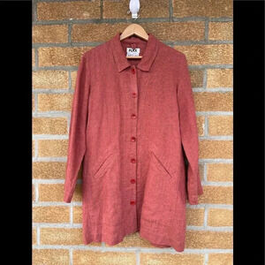 Flax burnt orange linen dress small